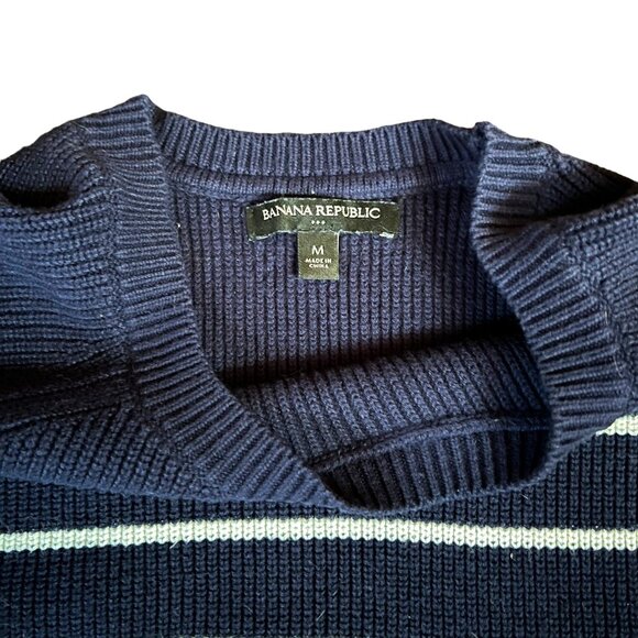 Banana Republic Navy & White Striped 3/4 Sleeve Sweater Dress, Size M - Picture 5 of 8